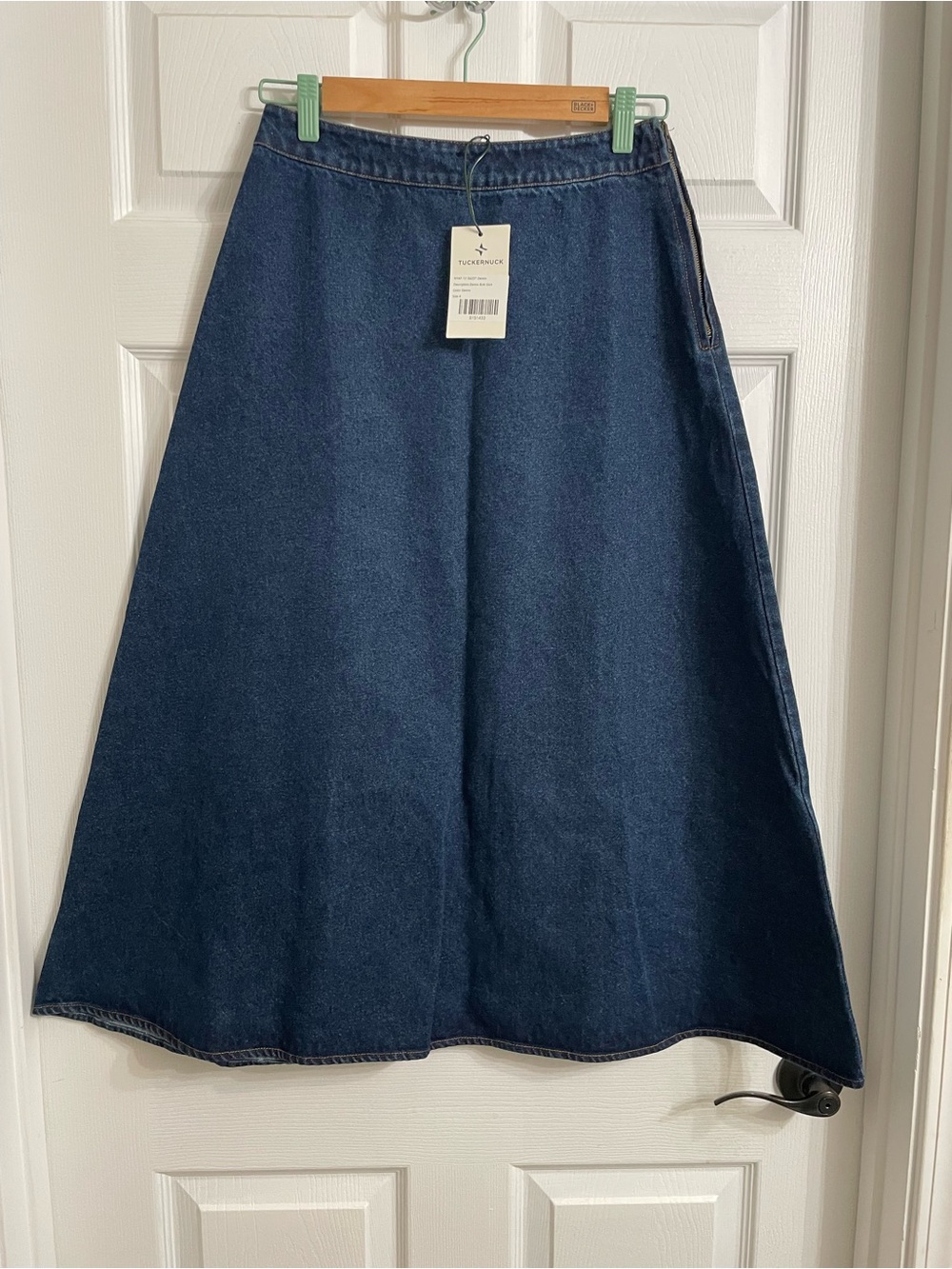 Tuckernuck Dark Blue A-Line Denim Skirt 4